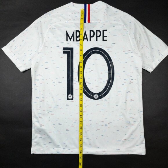 France FFF Mbappe World Cup Soccer Jersey Men's Small White Red Blue World Cup - Picture 12 of 15